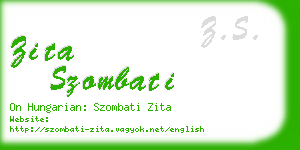 zita szombati business card